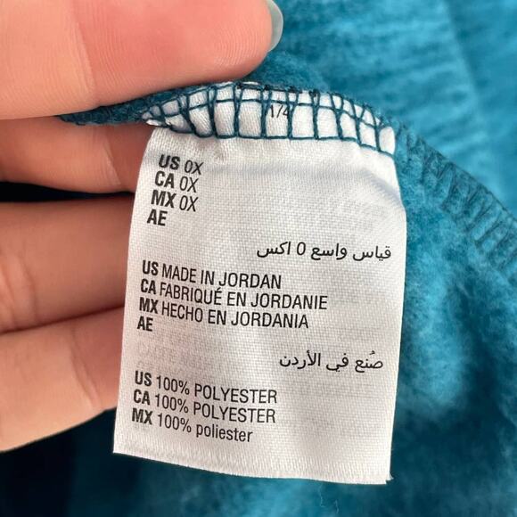 NEW Karen Scott Plus Size Marled Microfleece Top Teal Women's Size 0X NWT - Picture 9 of 9